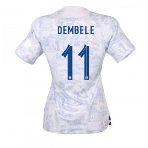 Fotballdrakt Dame Frankrike Ousmane Dembele #11 Bortedrakt VM 2022 Kortermet